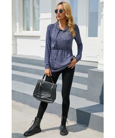 Sosolism Women's Nursing Hoodie | Maternity Breastfeeding Top | Long Sleeve Pregnancy Sweatshirt in Dark Blue - Size L - Buy Online on GoSupps.com
