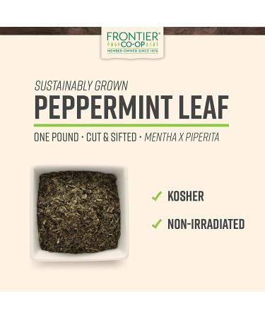 Frontier Natural Products Cut & Sifted Peppermint Leaf 16 oz - Aromatic Culinary Herb - Buy Online on GoSupps.com