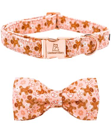 Lionheart Glory Christmas dog collar pink dog hunde collar adjustable soft comfortable fly collars for large dogs girls or young collar dog loop X-Large (1 Pack) a: gingerbread man