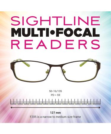 Sightline F205 Narrow Fit Multifocus Progressive Power Reading Glasses - Purple 1.0x | Shop Internationally - Buy Online on GoSupps.com