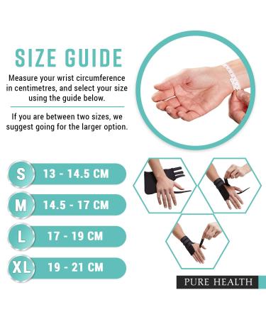 Pure Health Premium Wrist Support Brace - Relieves Pain & Supports Carpal Tunnel, Sprains, Tendonitis - Adjustable Compression for Men & Women (Left, Size L) - Buy Online on GoSupps.com