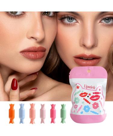  MLqkpwy Matte Lipstick Set Small Lipstick Set | 6x Velvet Lip Stick Coloring Kit Candy Lip Gloss Pills - Buy Online on GoSupps.com