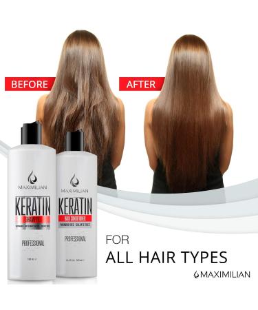 Keratin Shampoo & Conditioner for Color Treated Hair - Sulfate Free Treatment for Dry Curly Damaged Hair | 2x16.9 Fl Oz - Buy Online on GoSupps.com