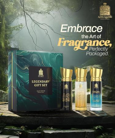 Adilqadri_Legendary Perfume Gift Set for Men & Women | Long-Lasting Eau de Parfum | Fruity Arabic & French Blend | Gift Hamper for Him & Her | Combo Pack (3 x 20ML)
