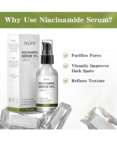 Niacinamide Serum 10% Plus Zinc 2% for Face Skin Care Vitamin B3 Facial Serum with Hyaluronic Acid for Acne Pore Reducer Treatment - Buy Online on GoSupps.com