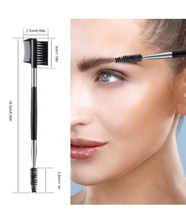 3 Pcs Dual Head Eyelash Comb & Eyebrow Brush Set for Women - Classic Style - Buy Online on GoSupps.com