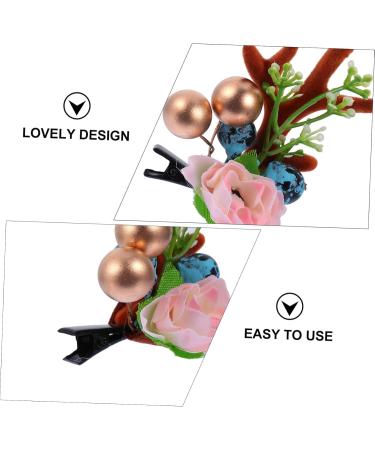 2 Pairs Flower Antler Hair Clip Christmas Antler Headband Christmas Antler Alligator Hairpins Antlers Hair Clips Xmas Barrettes for Girls Flower Barrettes Mori Cloth Filler Child - Buy Online on GoSupps.com