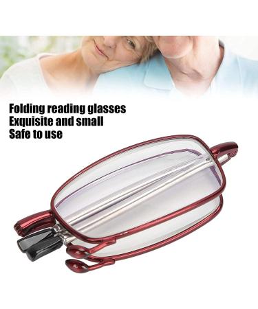 Bezax Fashion Red Folding Reading Glasses for Presbyopia | Portable Case for Men & Women - Stylish +350 - Buy Online on GoSupps.com