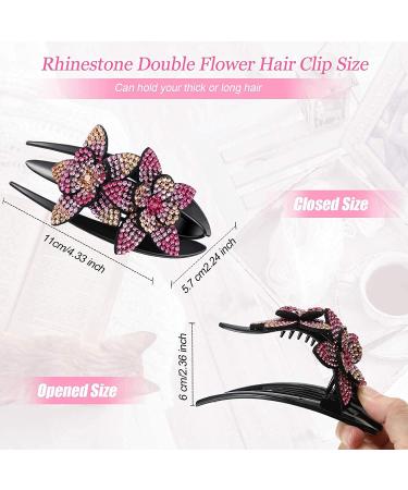 6 Rhinestone Flower Hair Clips for Women - Vintage Slipproof Pearl Clipper Jewelry - Perfect for Brides - Buy Online on GoSupps.com