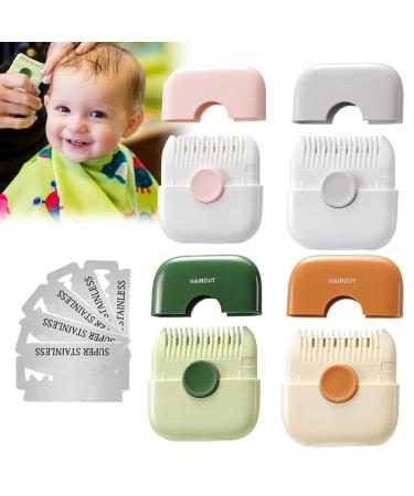 Trimpocket Hair Trimmer/Comb Kids Split Ends Hair Trimmer Hair Trimming and 2 in 1 Bangs Trimmer 2 in 1 Hair Trimmer Razor Comb Dual-Side Design with Cover Blades Replaceable (4*Color)
