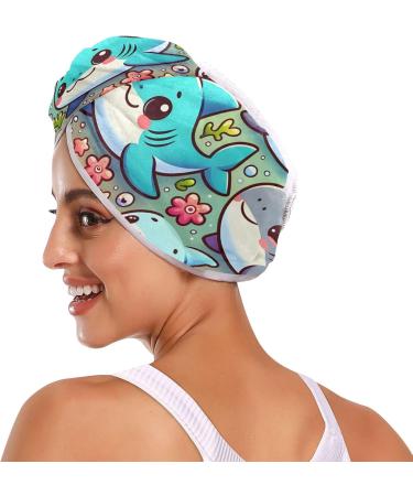 Lovely Whales Hair Towel 2 Pack - Super Absorbent Quick Dry Hair Turbans for Women & Girls - Buy Online on GoSupps.com