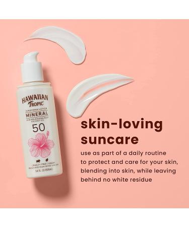 Hawaiian Tropic Mineral Sun Milk Body Lotion SPF 50 - 3.4 Fl Oz (1 Count) | Broad Spectrum SPF 50 Lotion for Sun Protection - Buy Online on GoSupps.com