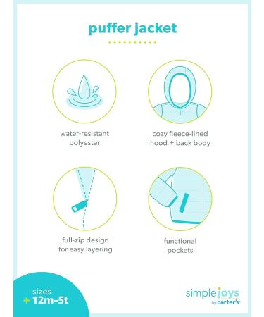 Simple Joys by Carter's Boys' Puffer Jacket - 18 Months Navy - Buy Online on GoSupps.com