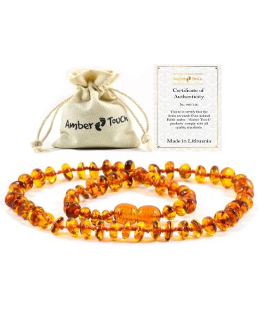 Baltic Amber Necklace (Unisex) 13 inch. Natural Amber from Baltic Region  Genuine Amber (Brown)