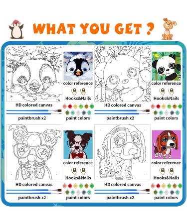 Labeol 4 Paint by Numbers Kit for Kids and Adults - DIY Acrylic Oil Painting Set - Beginner Crafts - Perfect Gift Decor - 8x8 (Chic) - Buy Online on GoSupps.com