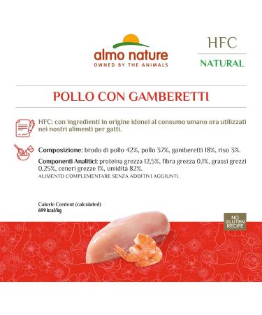 Almo Nature HFC Natural Wet Cat Food - Chicken & Shrimp 12-Pack (280g x 12) | Premium International Shipping - Buy Online on GoSupps.com