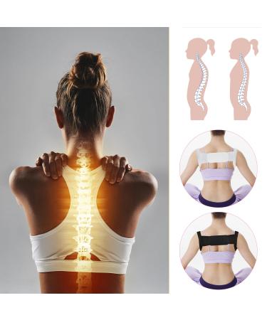 TOYMIS Posture Corrector Back Brace - Adjustable Upper Back Support for Men & Women | Breathable Design Relieves Fatigue (Black White) - International Shipping - Buy Online on GoSupps.com
