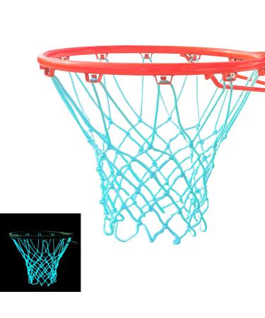 2pcs Glow in The Dark Basketball Net,Blue Nightlight Basketball Net,Basketball Net Replacementportable Sun Powered Sport Nylon Outdoor Basketball Nets,Basketball Stuff for Boys Girls.