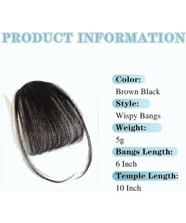 Bangs Hair Clip Clip In Bangs Clip In Hair Extensions Brown Black Air Bangs Fringe with Temples Hairpieces for Women Curved Bangs Bangs Clip in Hair(Color:Q32-Black-brown) 12INCHES Q32-Black-brown - Buy Online on GoSupps.com