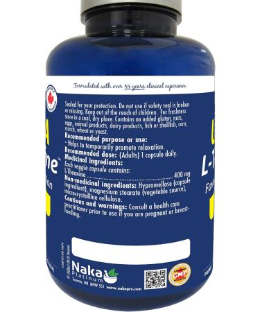 Naka Platinum Ultra L-Theanine 400mg Promotes Relaxation (180 vcaps) 180 count (Pack of 1) - Buy Online on GoSupps.com