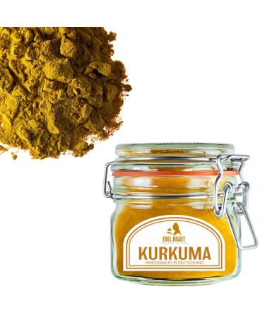 Organic Turmeric Powder - Noble Herb 100% Pure Curcuma in Premium Glass | Perfect for Smoothies Golden Milk & More - 125g - Buy Online on GoSupps.com