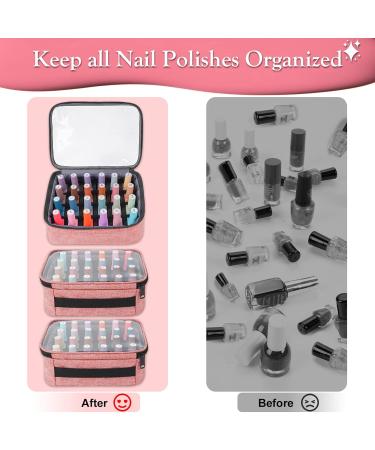 72-Bottle Nail Polish Organizer with Removable Pouches and Zippered Pockets | Large Carrying Case for Manicure Tools and Accessories | Perfect Gift for Women - Buy Online on GoSupps.com