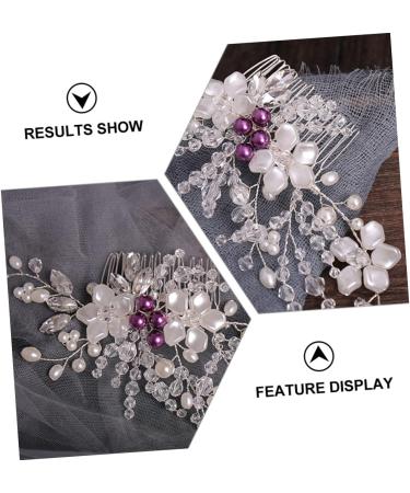 Ipetboom 1pc Braided Flower Comb Pearl Hair Clip Rhinestone Hair Clip Wedding Hair Comb Womens Hair Clips Bride Hair Comb To Weave Abs White Hair Accessories Banquet European and American - Buy Online on GoSupps.com