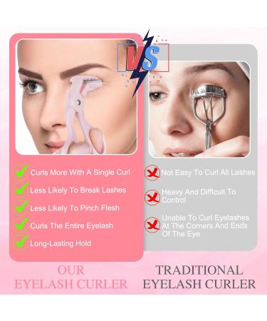 TIESOME Eyelash Curler - Pink Wide-Angle Eye Lash Curler with Silicone Refill Pad | Long-Lasting Natural Curling for Small Eyes - Buy Online on GoSupps.com