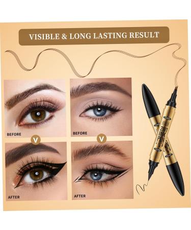 Eyebrow Pencil Liquid Eyebrow Pen 2 in 1 Dual-ended Eyebrow Waterproof & Long Lasting Liquid Eyeliner Pen Four-tip Brow Pencil for Women Gift Light Coffee - Buy Online on GoSupps.com