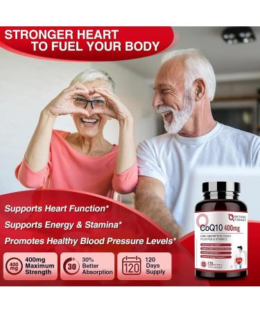 NATURE TARGET CoQ10-400mg Plus PQQ with Vitamin E & Organic Olive Oil - Coenzyme-Q10 with BioPerine - High Absorption Antioxidant-for-Heart-Health and Energy Production 120 Servings - Buy Online on GoSupps.com