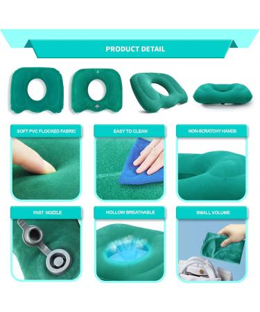 Inflatable Donut Pillow Adjustable Butt Cushion Seat for Long Sitting to Helps Relieve Pressure from Hemorrhoid Treatment Tailbone Pain Coccyx Pain Sciatica Postpartum (Pink) (green) - Buy Online on GoSupps.com