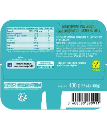 Andros Vegetable Strawberry 4 x 100 g - Buy Online on GoSupps.com