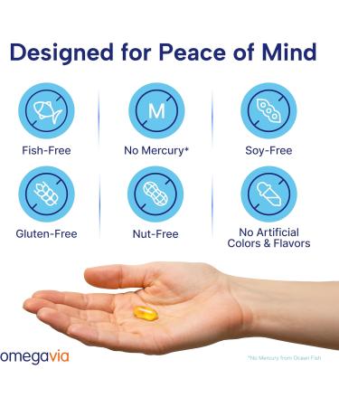 OmegaVia Prenatal DHA 600mg | Fish-Free Omega-3 Supplement | Supports Baby s Brain Eye & Nervous System Development | Safe for Pregnancy & Lactation | 30 Easy-to-Swallow Softgels Prenatal DHA 30 Count (Pack of 1) - Buy Online on GoSupps.com