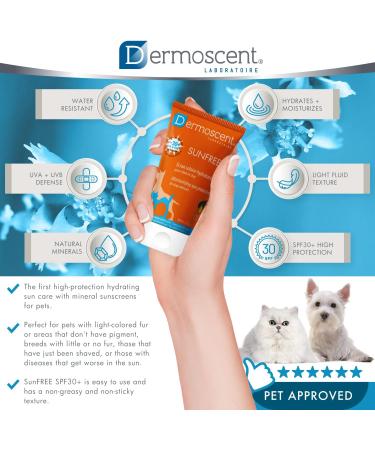 Sunfree | Mineral Sun Protection for Pets | Moisturizing UVA/UVB Protection for Dogs & Cats | Non-Fat Formula | Ideal for Sensitive Skin & Light Fur Colors - Buy Online on GoSupps.com