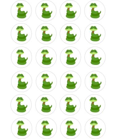 24 edible PRE CUT Jungle snake snakes style kids childrens party decorations Wafer Paper Cupcake Fairy Cake Toppers - Buy Online on GoSupps.com