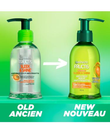 Garnier Fructis Sleek & Shine Anti-Frizz Serum For Frizzy Dry Hair Instant Sleek with Argan Oil 150 mL Anti-Frizz Serum 150 ml (Pack of 1) - Buy Online on GoSupps.com