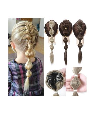 Ponytail Extensions Bubble Braid Ponytail Extension for Women 18 Inch Long Straight Braided Ponytail Hair Extension Claw Clip in Synthetic Ponytail Hair Pieces for Women (Color : 12P24 Size : 18inc 18inches 12P24