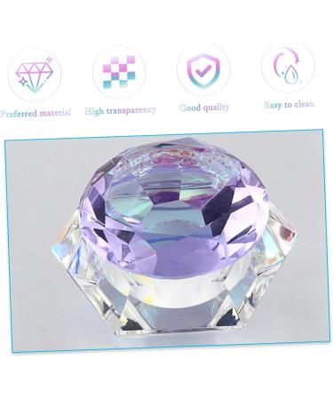 DOITOOL Nail Art Crystal Cup Empty Travel Pot Clear Tumblers Bead Containers Cream Lotion Jar Travel Containers for Creams Sheer Nail Polish Empty Sample Jar Purple Cover Glass Cosmetic 6.5x8cm Purple - Buy Online on GoSupps.com