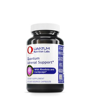 Quantum Nutrition Labs Quantum Adrenal Support- Adrenal Health Support Supplements Support for Fatigue and Promote Calmness Adrenal Gland Vitamins Rhodiola Rosea Organic - 60 Vegan Capsules