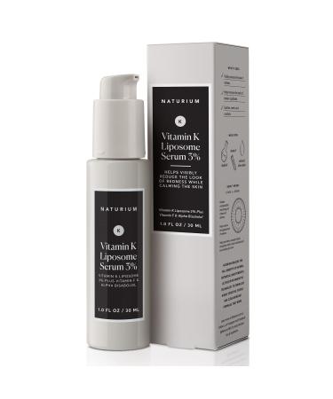 Naturium Vitamin K Liposome Face Serum 3% Plus Vitamin F & Alpha Bisabolol  Redness Reducer & Aging Skin Treatment  1 oz