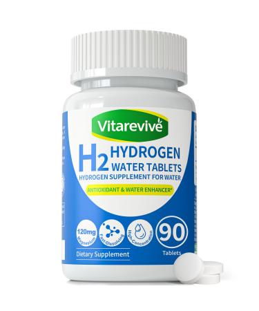 Vitarevive Hydrogen Water Tablets Magnesium-Based Molecular Hydrogen Supplement, Fast-Dissolving H2 Tablets, Antioxidant Water Enhancer, 90 Count