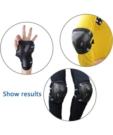 Adults Skateboard Protection Set, Helmet with Knee and Elbow Pads for Scooter, BMX, Cycling - Black (M) - Buy Online on GoSupps.com