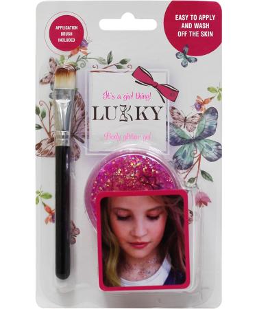  Lukky Lukky Glitter Body Gel with Brush (25 ml) (pink) - Buy Online on GoSupps.com