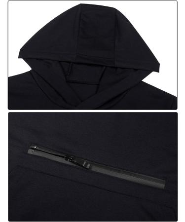 Lomon Men's Tank Top - Sleeveless Muscle Shirt & Fitness Hoodie with Cell Phone Pockets - Black XL | International Shipping Available - Buy Online on GoSupps.com