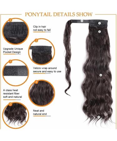 Braid Hair Extension 8-24" Human Hair Ponytail Extensions Wrap Around Long Ponytail Hairpiece Remy Human Hair Clip in Wavy Ponytail Hair Extensions for Women Braid Ponytail Extension (Color : Wrap 18inches Wrap on ponytail - Buy Online on GoSupps.com