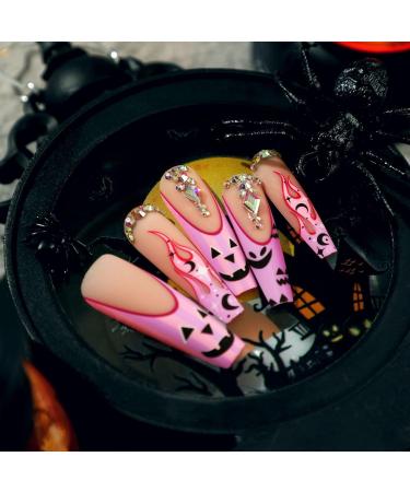 FEIlei Halloween Press on Nails Coffin False Nails with Designs for Nail Salon Home - Buy Online on GoSupps.com
