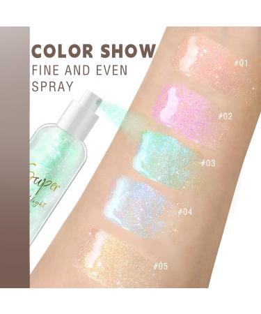 Light Pink Body Glitter Spray | Moisturizing Shimmer Highlighter for Face Hair & Body - Quick-Drying Non-Sticky 60ML - Buy Online on GoSupps.com