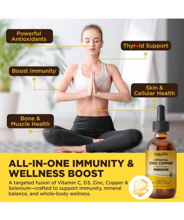 Liposomal Zinc Copper Liquid Drops 50mg Zinc Picolinate with Copper Selenium Vitamin C&D3 for Immune & Thyroid Support Fast-Absorbing Mineral Supplements for Men & Women Blueberry 2 Fl Oz - Buy Online on GoSupps.com