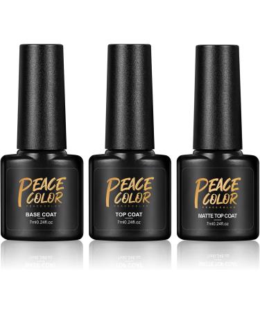 PEACECOLOR Top and Base Coat Matte Top Coat Set No Wipe Soak off Gel Base and Matte Top Coat Gel Nail Polish Nail Lamp Needed High Glossy and Long Lasting Shine Finish for Home DIY Use XA-27 - Buy Online on GoSupps.com