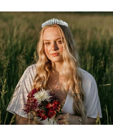 Handmade Raw Crystal Quartz Moon Crown for Women - Halloween Witch Tiara - Mermaid Crown for Festival & Rave - 2 Colors - Buy Online on GoSupps.com